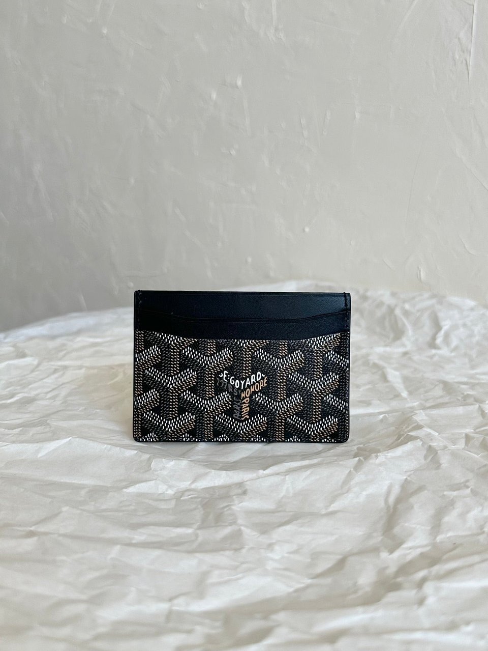 Goyard Saint-Sulpice Card Wallet 10 Cm Black Goyardine Canvas view 4