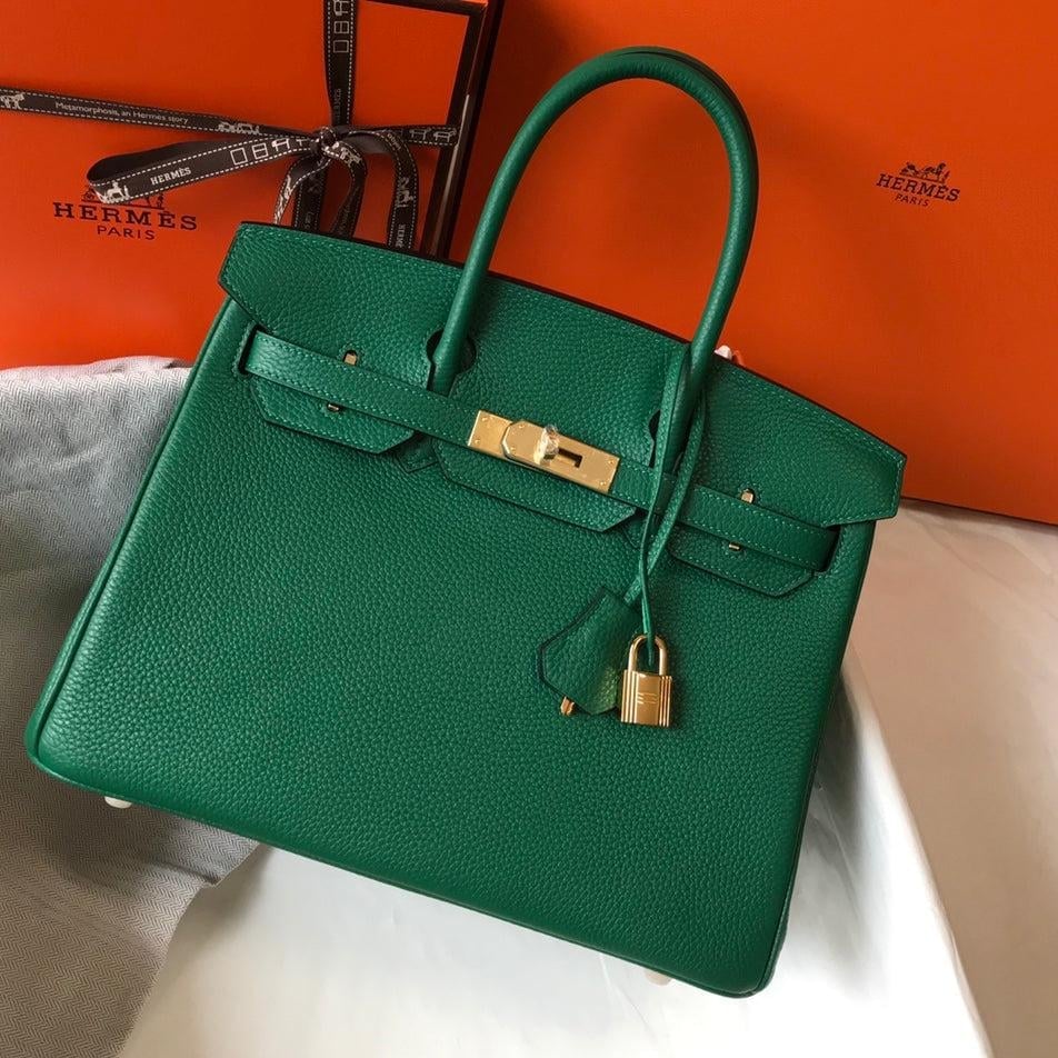 Hermes Birkin Green Togo Leather Gold Hardware view 2