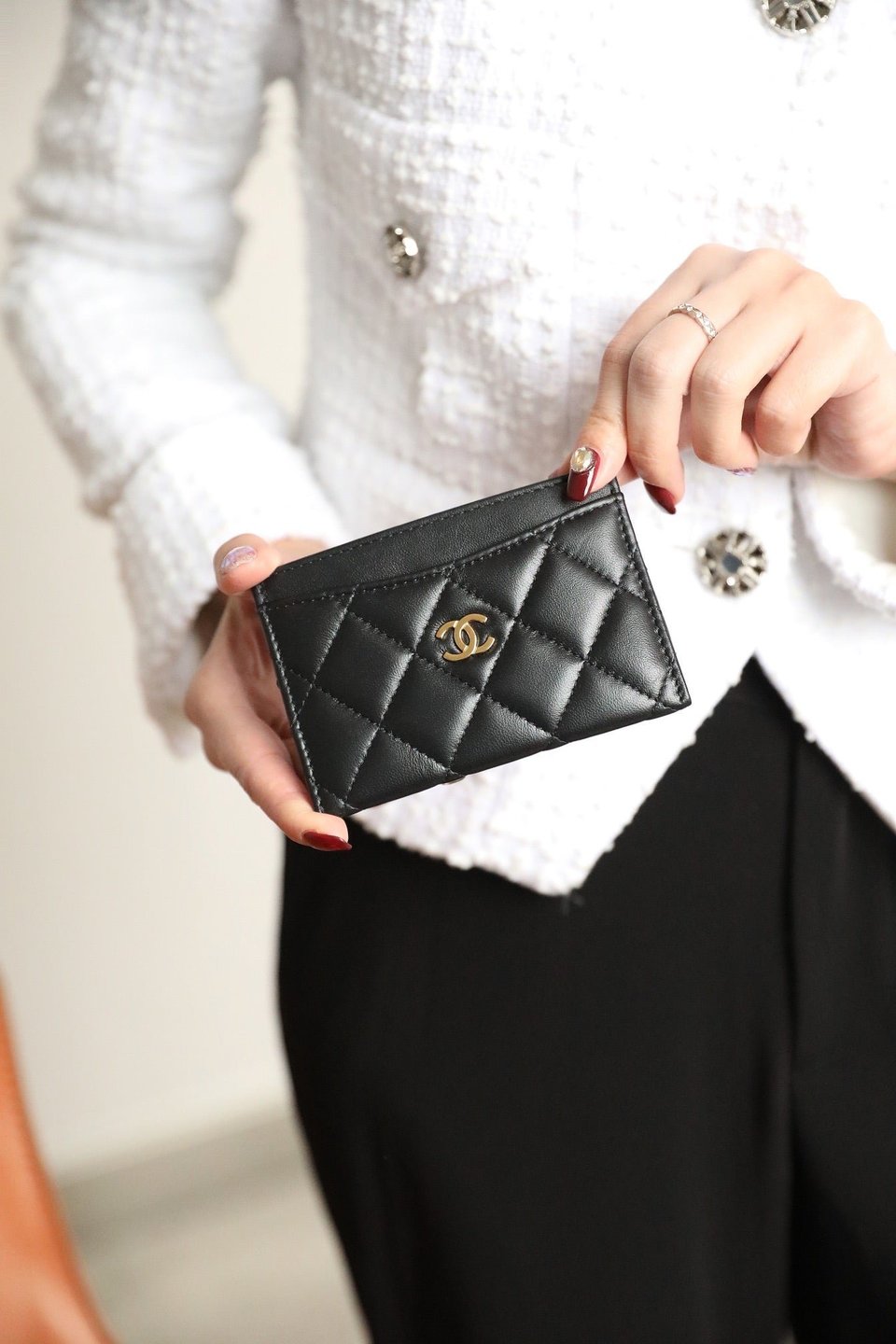 Chanel Card Holder 11 Black Calfskin Gold Icon view 9