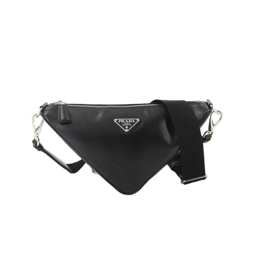 Prada Triangle Shoulder Bag Black 27Cm view 2