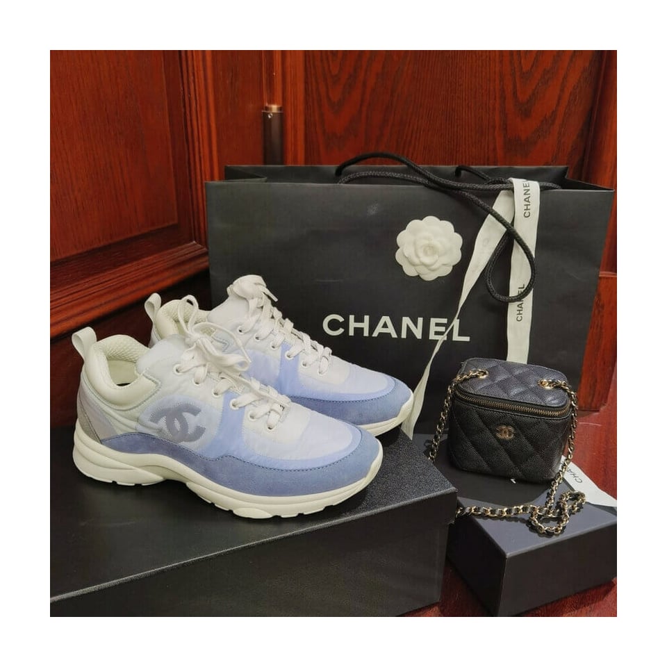Chanel Wmns Suede Sneakers Sky Blue G37136 view 10