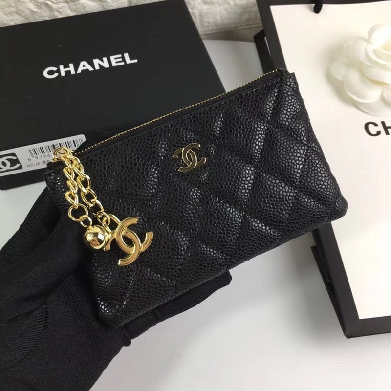 Chanel Classic Small Zipped Pouch 15 Black Calfskin Gold Icon view 6
