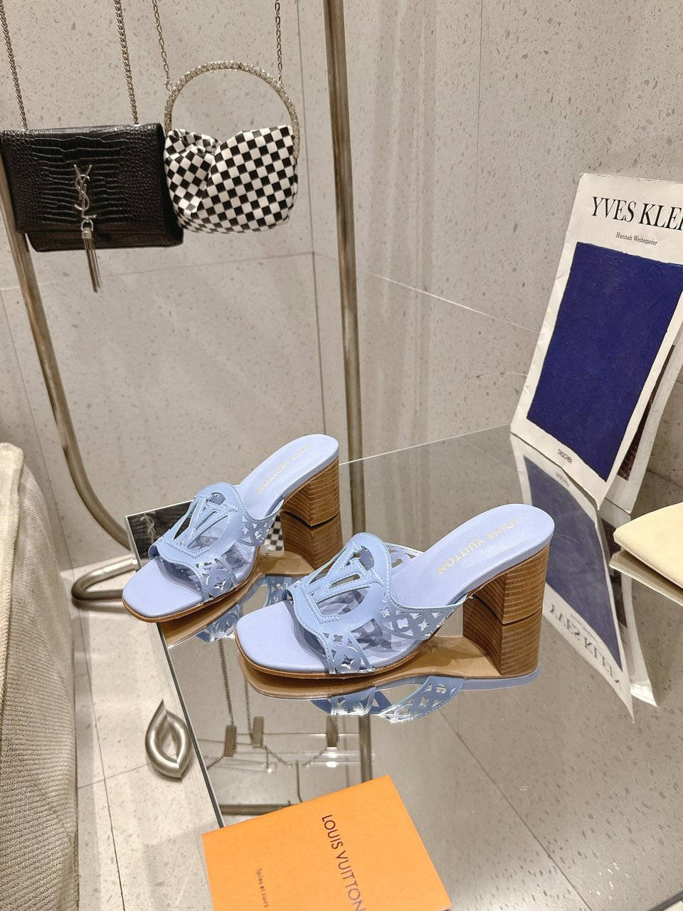 Louis Vuitton LV Isola Flat Mule Blue Women – 5.5cm Heel / 2.17in view 4