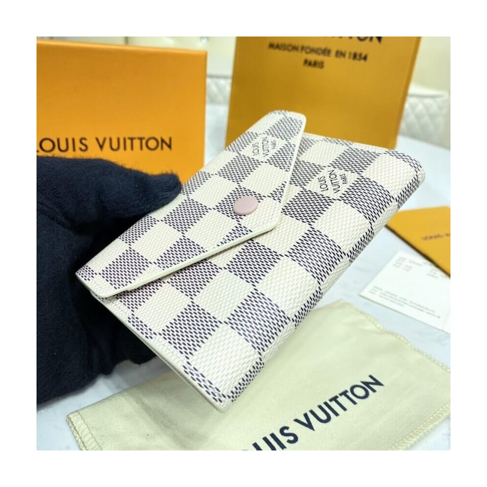 Louis Vuitton Damier Azur Victorine Wallet Pink view 5