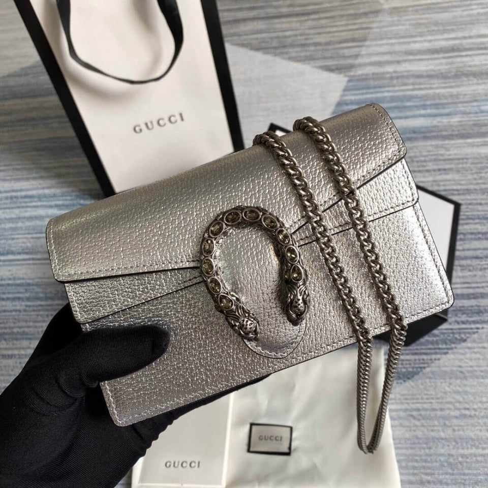 Gucci Dionysus Super Mini Bag in Silver view 4