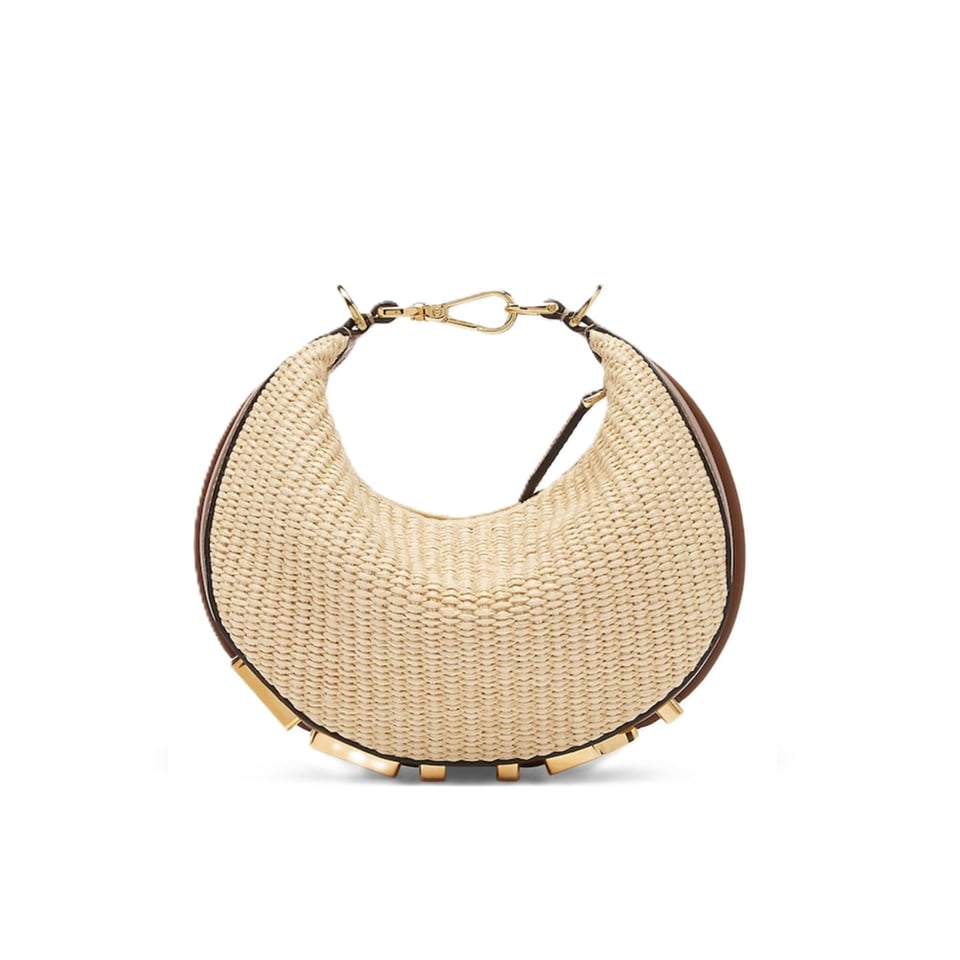 Fendi Fendigraphy Mini Natural Raffia ‘Beige’ 16.5cm/ 6.5in view 2