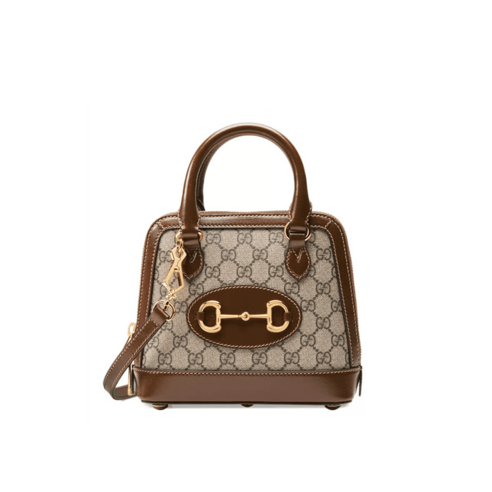 Gucci Horsebit 1955 Mini Top Handle Bag In Brown GG Supreme Canvas 20cm/ 7.9in view 2
