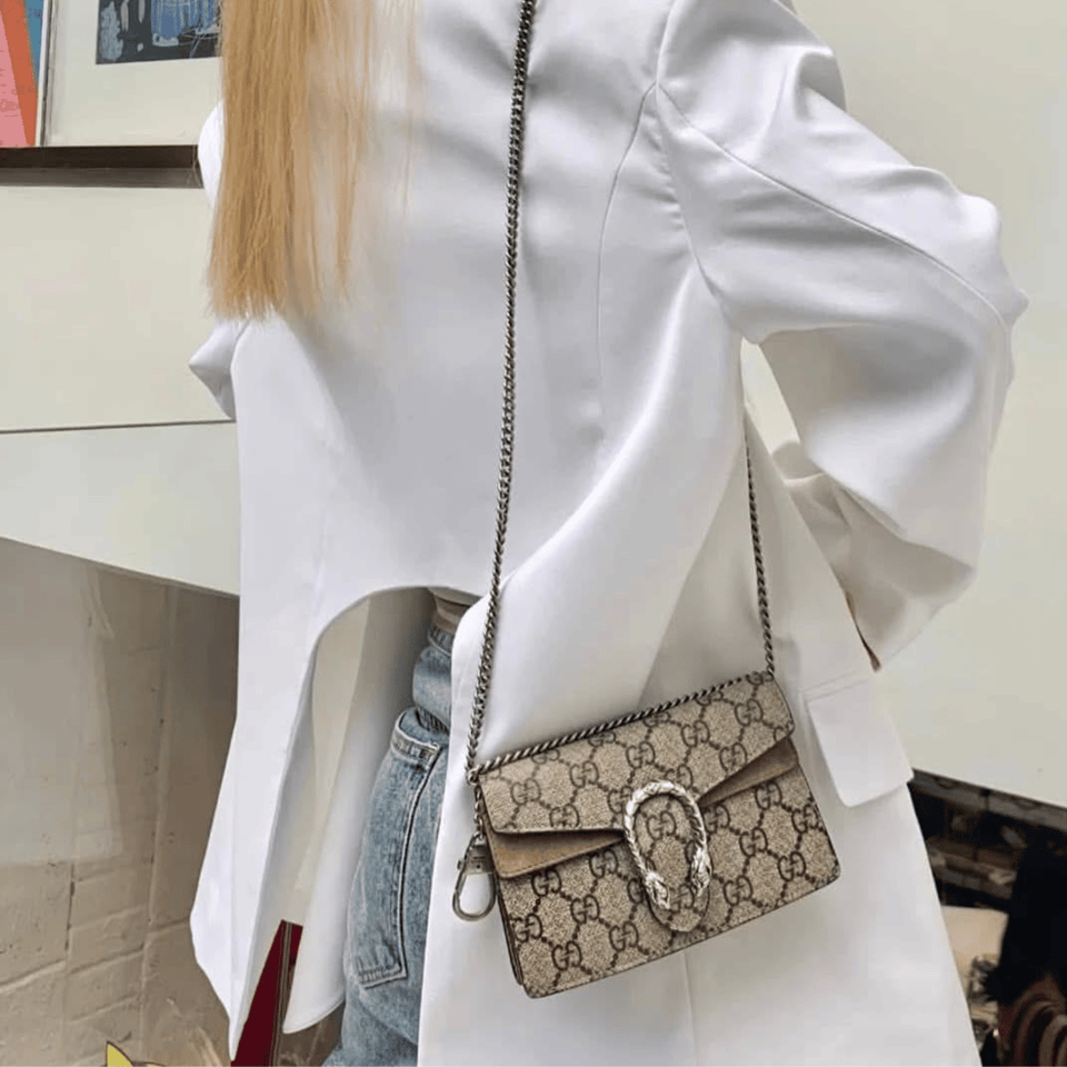 Gucci Dionysus Bag GG Coated Canvas Super Mini 16.5cm/6.5in view 3