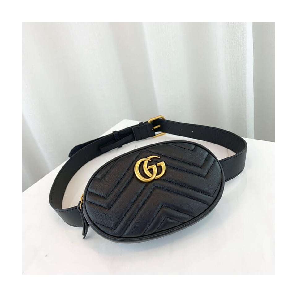 Gucci GG Marmont Matelasse Leather Belt Bag Black view 12