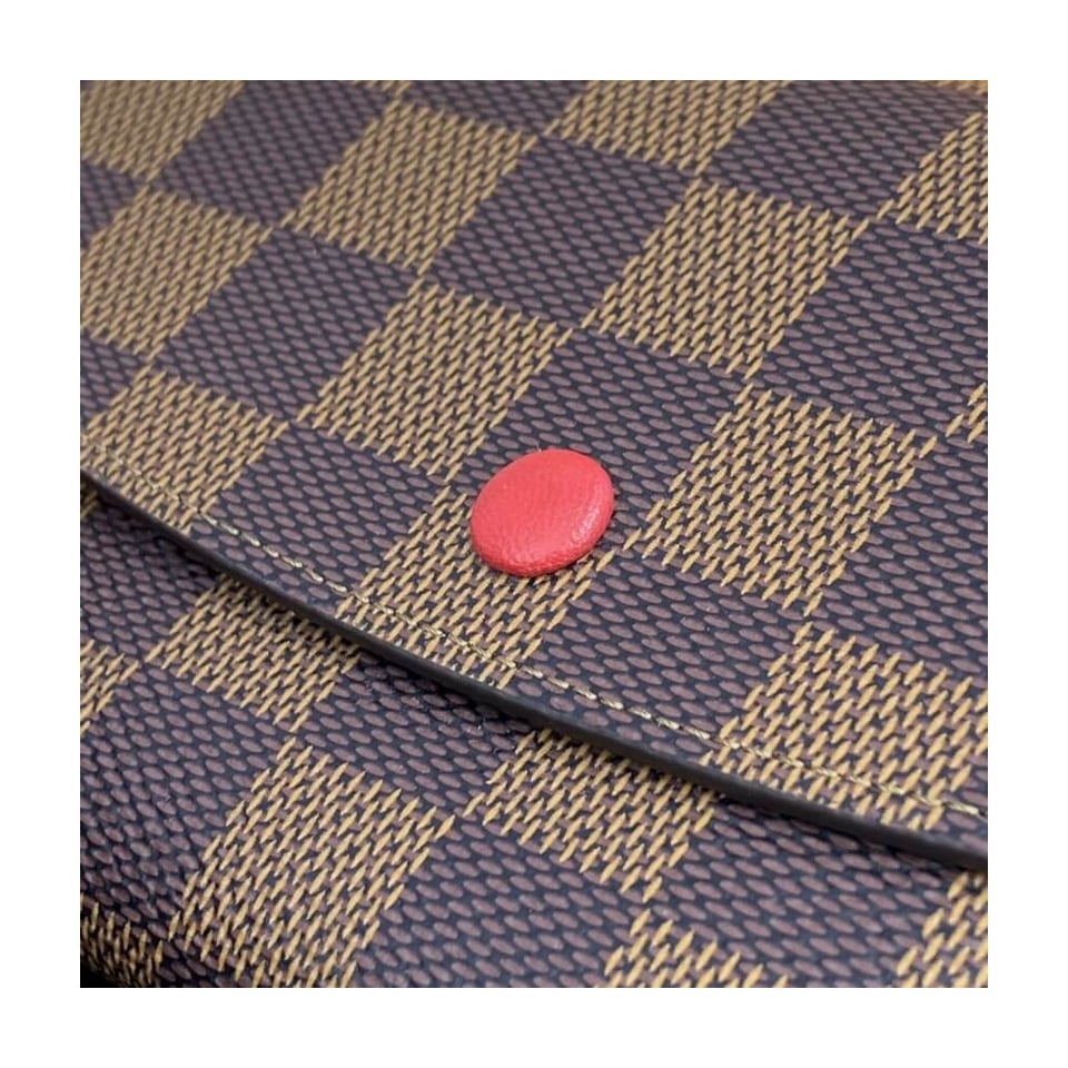 Louis Vuitton Damier Ebene Emilie Wallet Red view 8