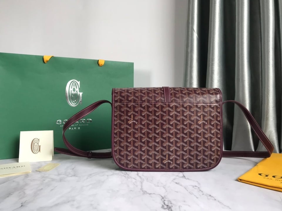 Goyard Belvedere Mm Bag 28Cm Burgundy Canvas view 5