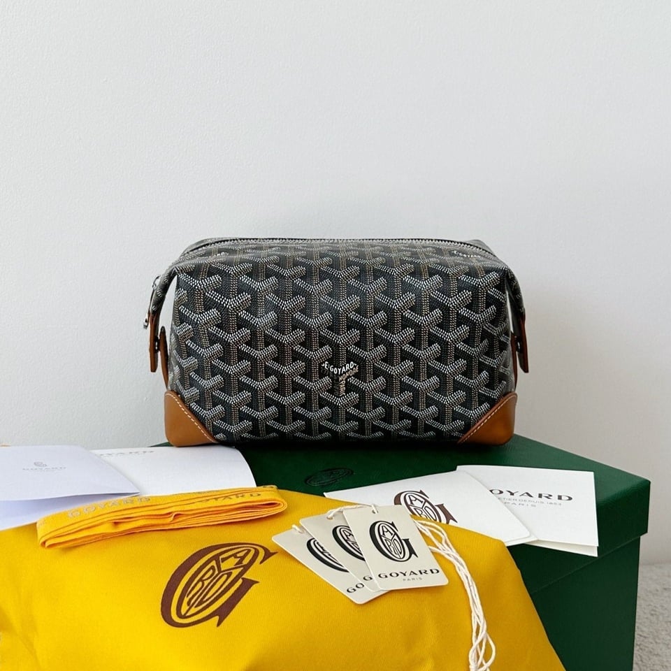 Goyard Goya Cosmetic Bag 24Cm Black And Tan Canvas view 2