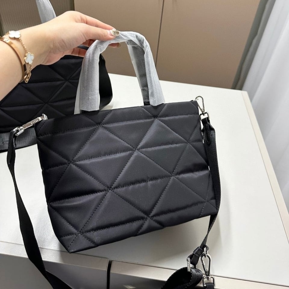 Prada Re Nylon Padded Tote Bag Black 23Cm view 11