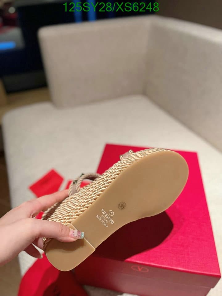Valentino Garavani Rockstud Leather Wedge Sandals Beige view 6