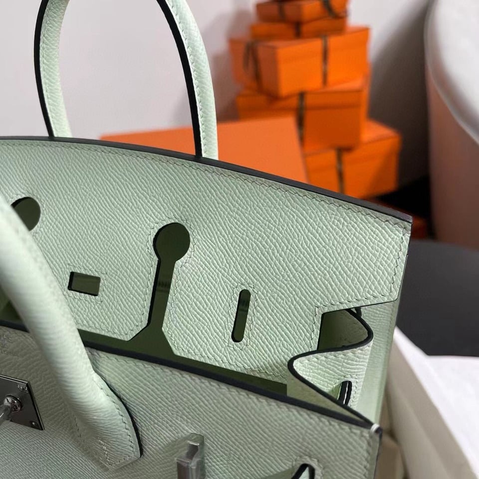 Hermes Birkin 25Cm Vert Fizz Togo Leather Silver Hardware view 8
