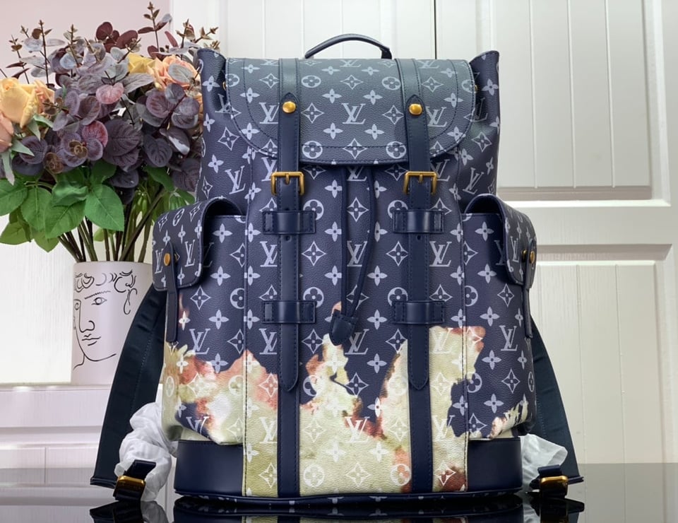 Louis Vuitton Christopher PM Backpack Blue 48Cm Good Quality For Men view 5