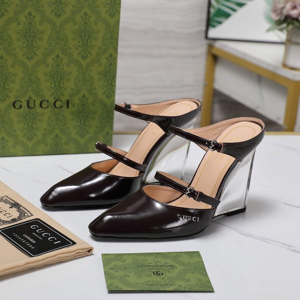 Gucci Women’S Wedge Mule Black 827856 Clg00 1000 view 3