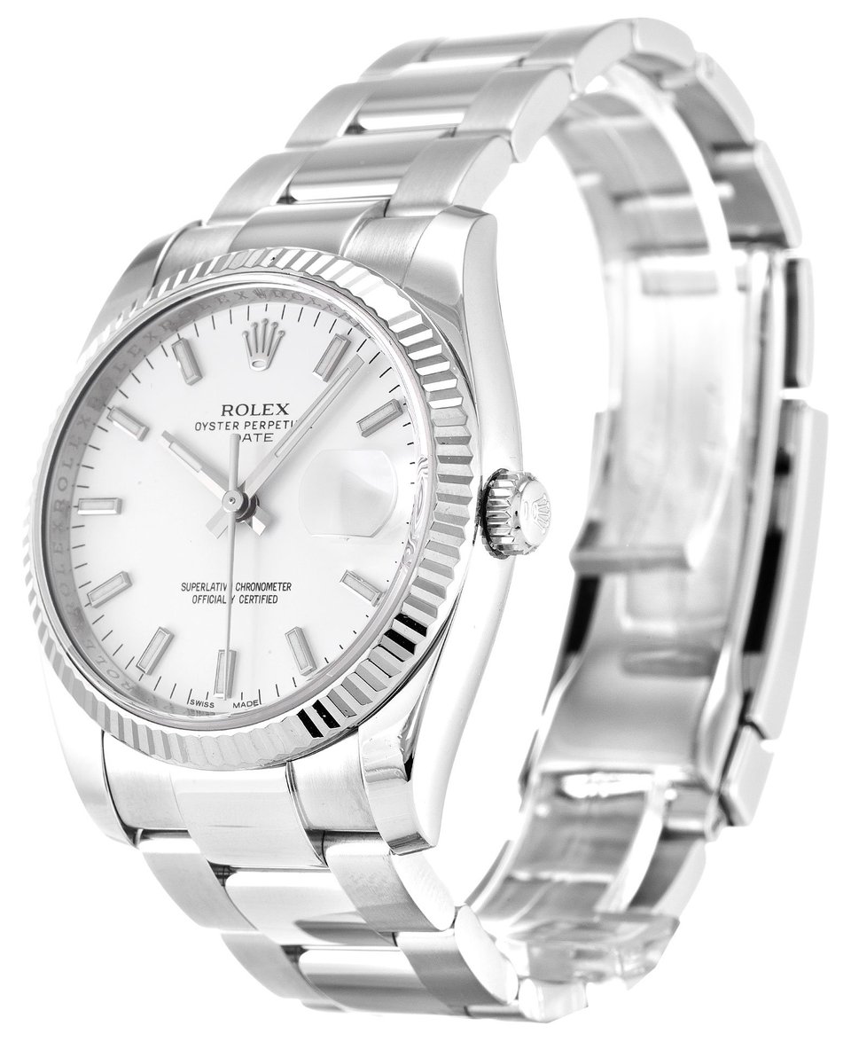 Rolex Oyster Perpetual Date 34mm White Dial 115234 view 3