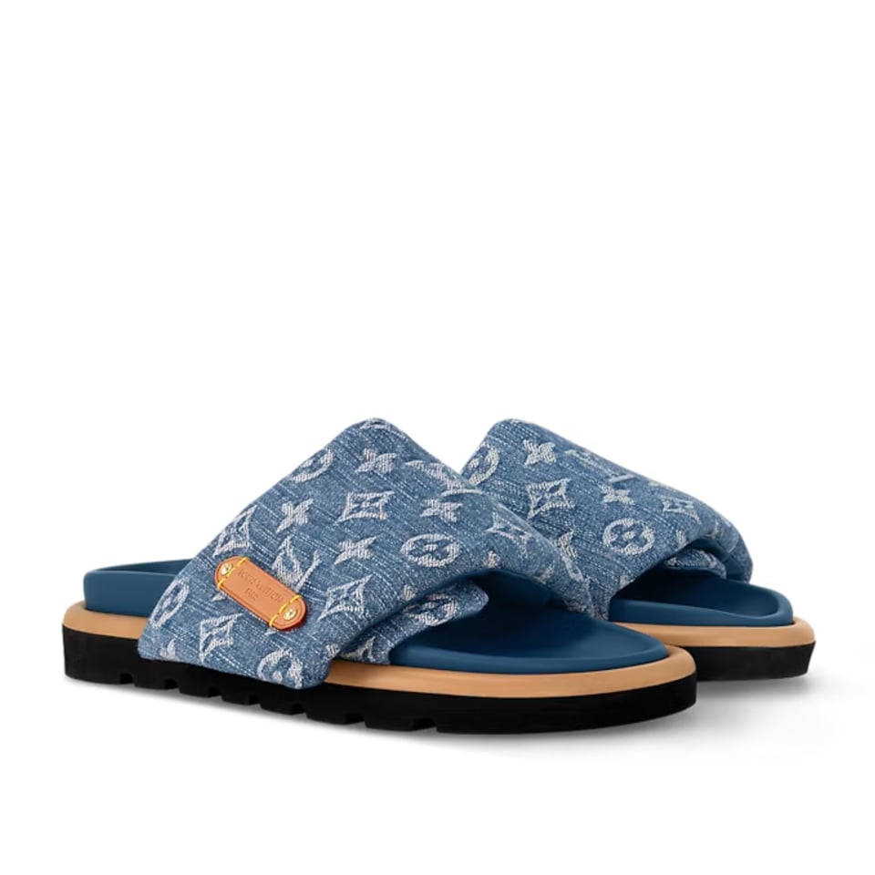 Louis Vuitton Pool Pillow Flat Comfort Mules Blue 1Acjvh view 2