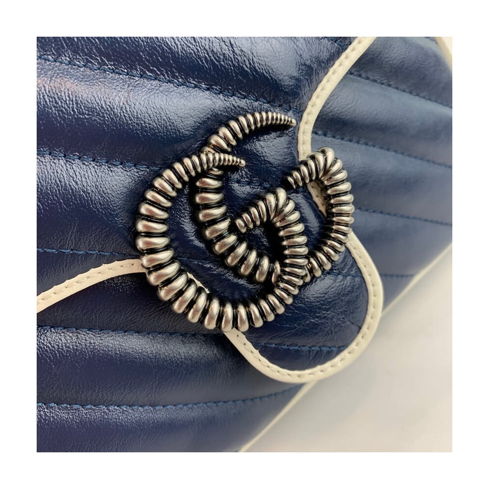 Gucci GG Marmont Mini Top Handle Bag Blue view 10