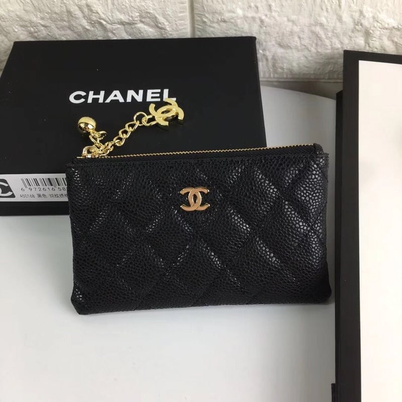 Chanel Classic Small Zipped Pouch 15 Black Calfskin Gold Icon view 3