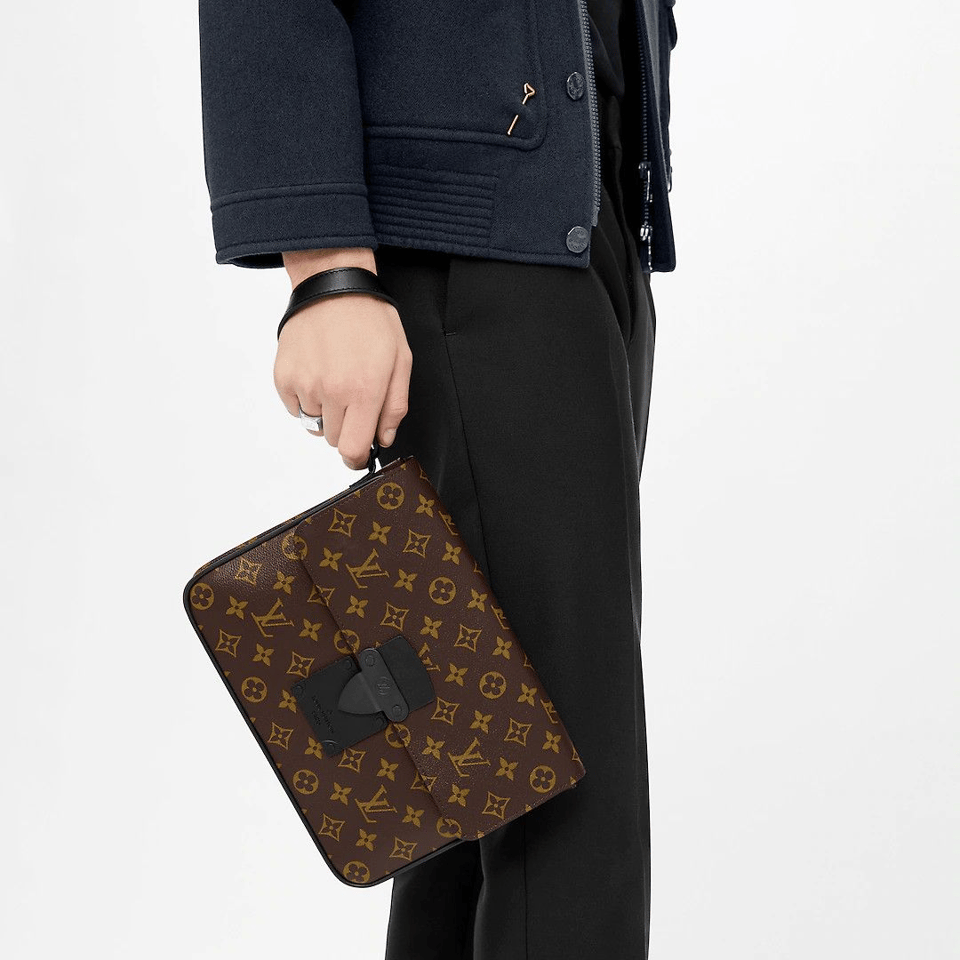 Louis Vuitton S Lock A4 Pouch Brown 28Cm M80560 view 3