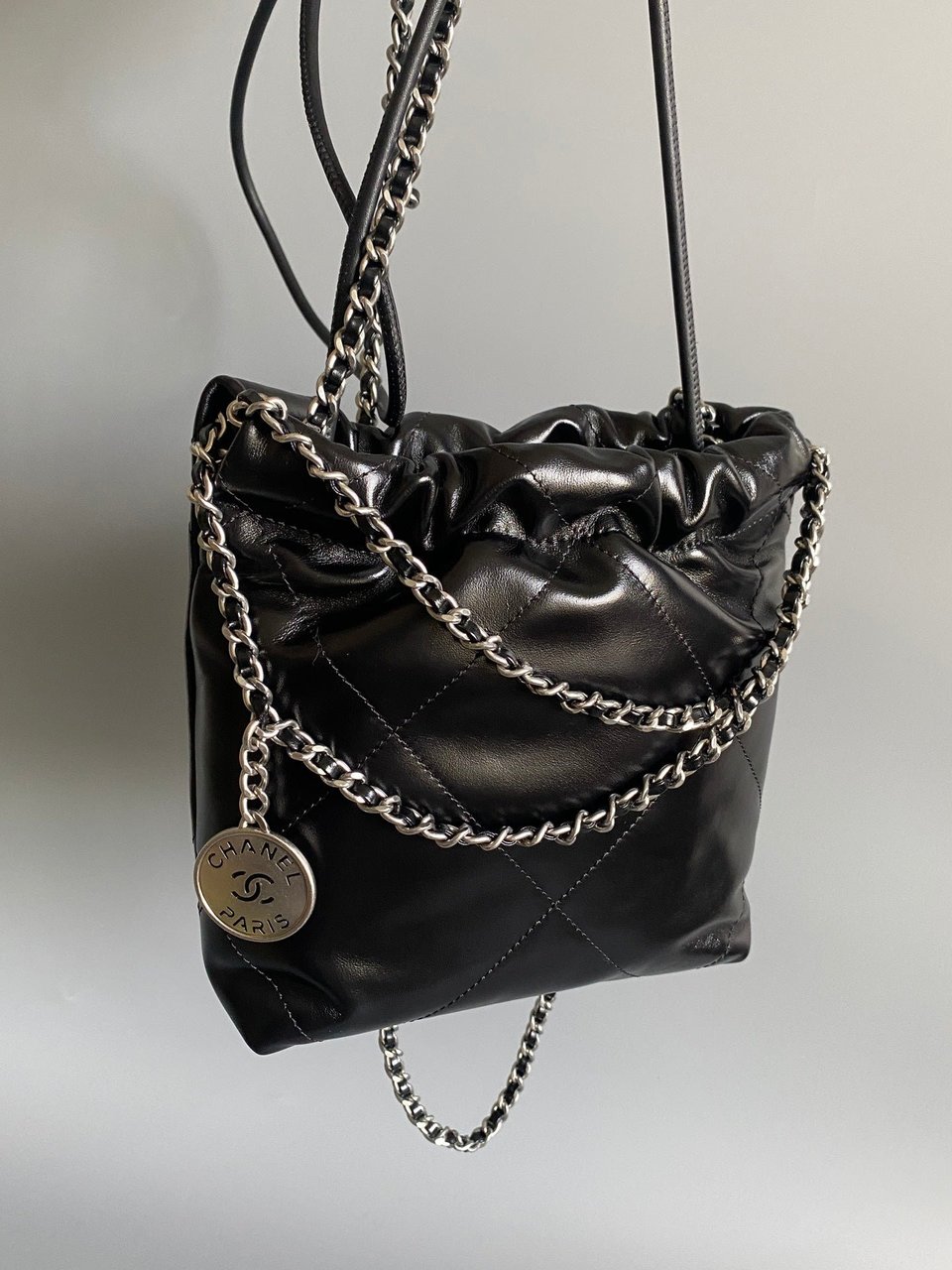 Chanel Hobo Mini 20Cm Black Lambskin Shw view 3