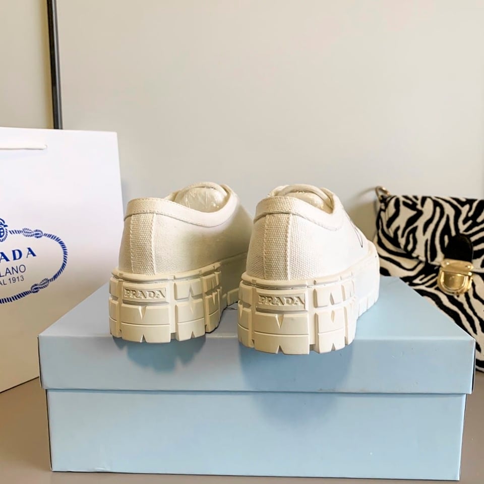 Prada Double Wheel Re Nylon Gabardine Sneaker White 1E260M 3Lfx F0009 F B050 view 5