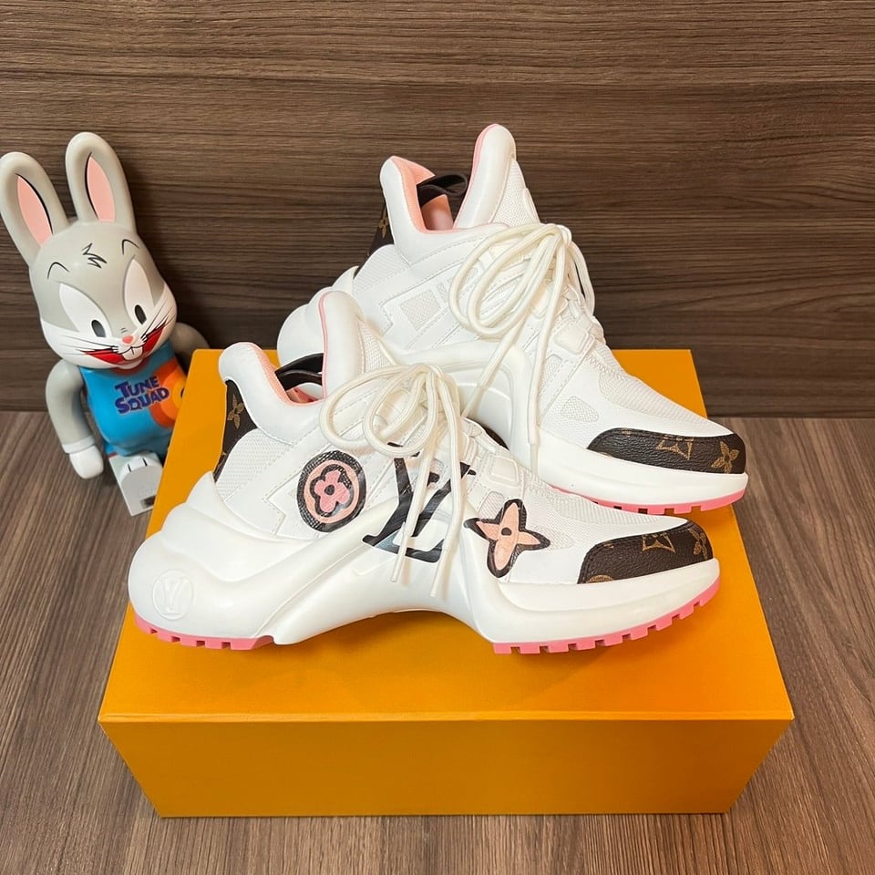 Louis Vuitton Lv Monogram Chunky Sneakers White view 3
