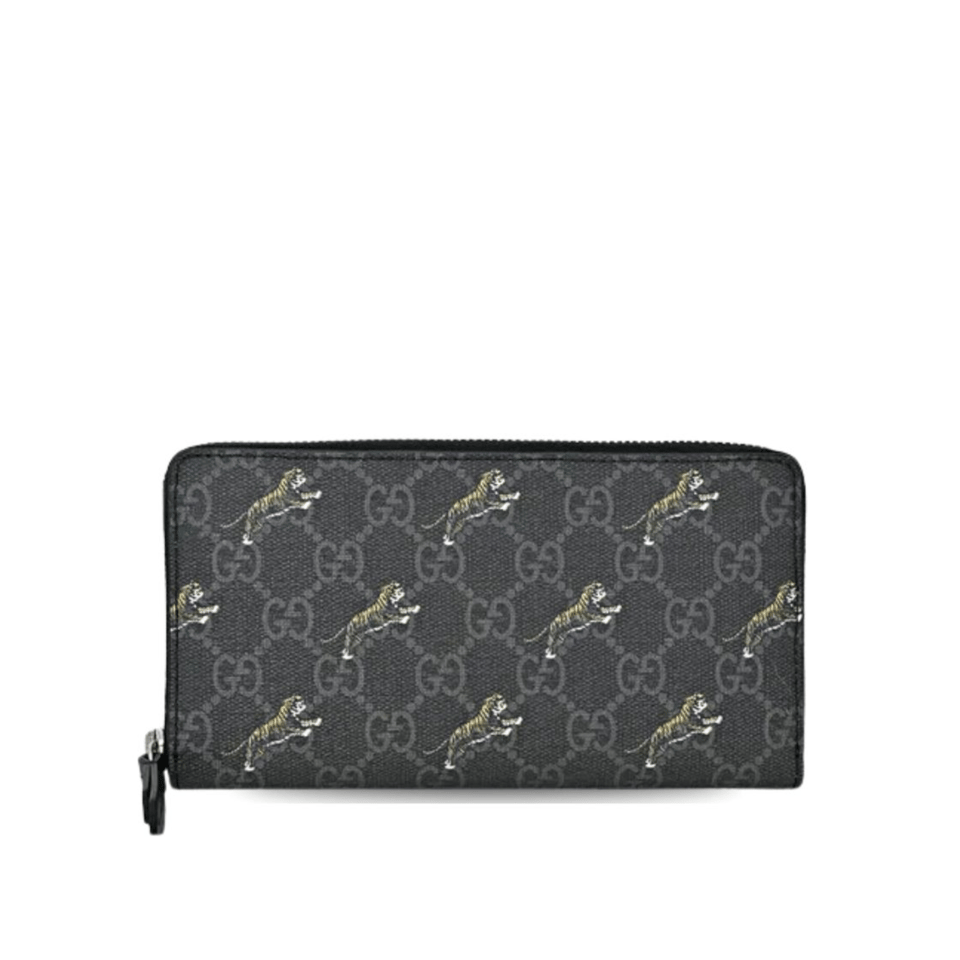 Gucci Ophidia GG Zip Around Wallet Light Blue 8in/19cm For Men