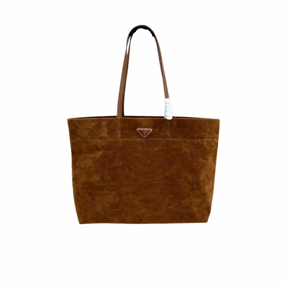 Prada Suede Tote Bag Cocoa Brown 37Cm view 2