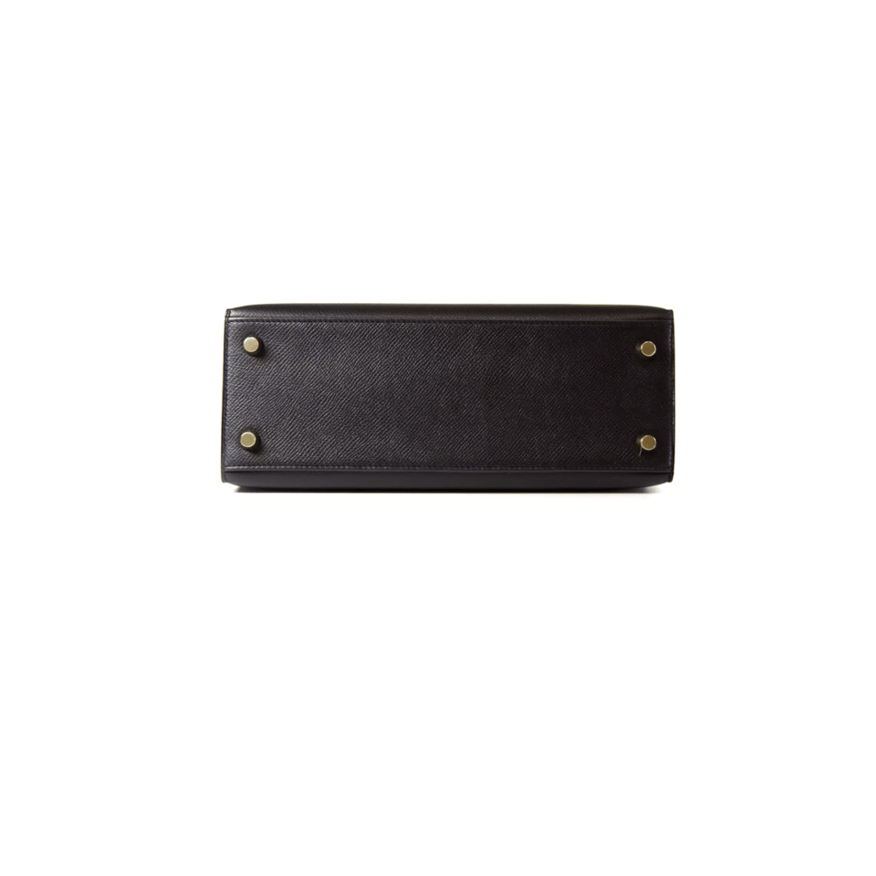 Hermes Kelly 25 Bag In Golden Black Epsom Leather For Women 25cm/10in view 6