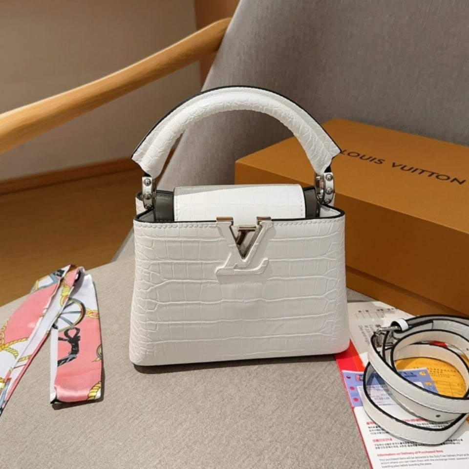 Louis Vuitton Capucines Mini White 21Cm N93701 view 10
