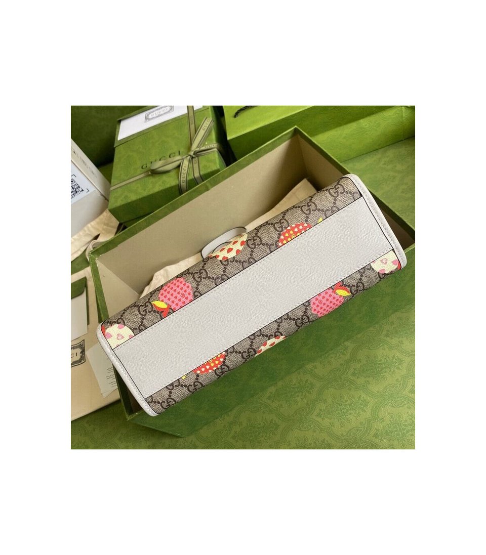 Gucci Children’s GG Heart Apple Pattern Tote view 4