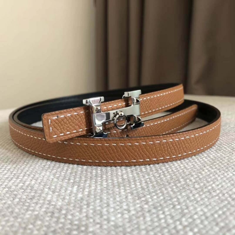 Hermes 5382 Rock Belt Buckle Leather Strap 13mm H0800 view 3