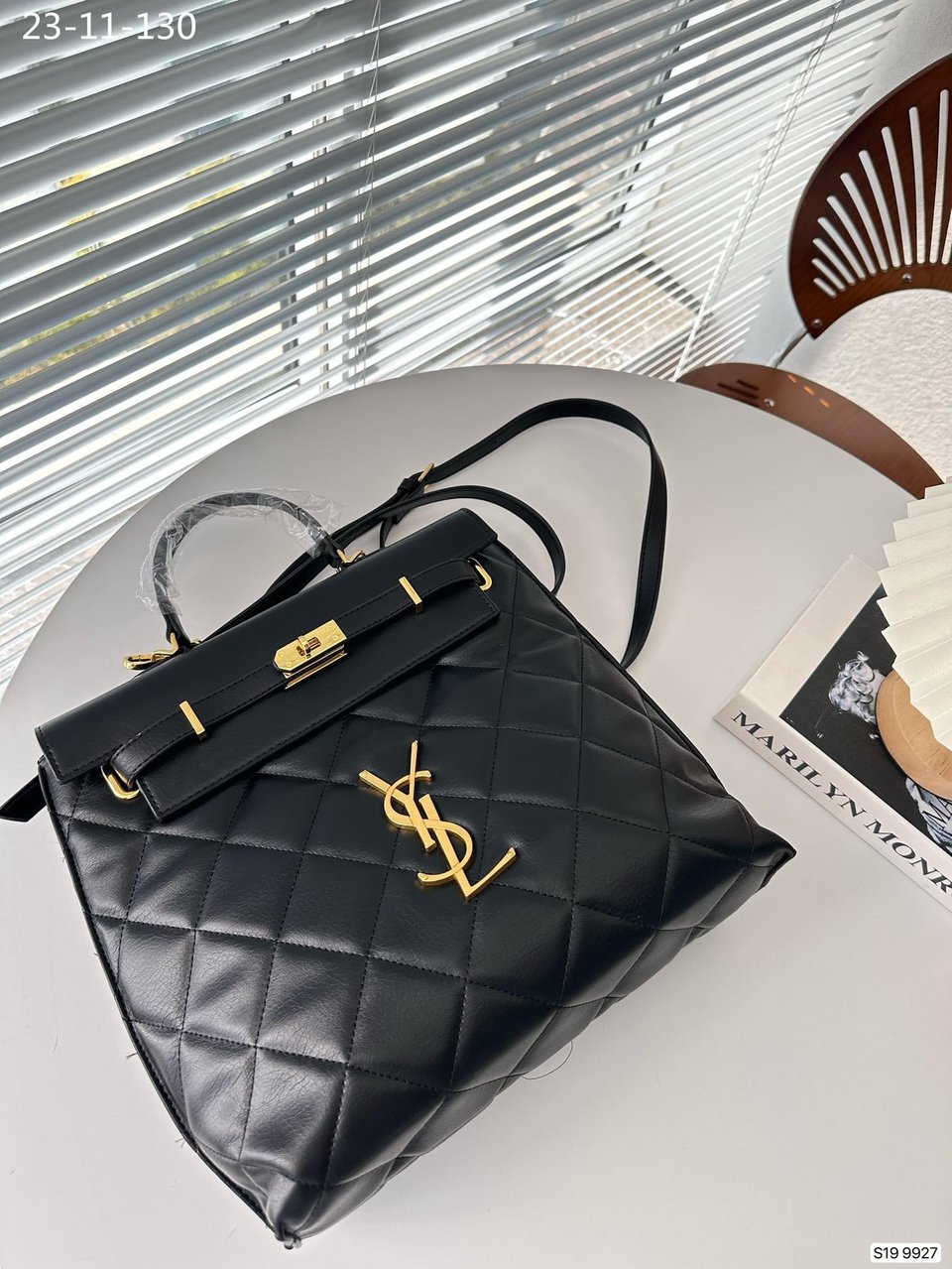 Saint Laurent Leather Backpack Black 30Cm view 4