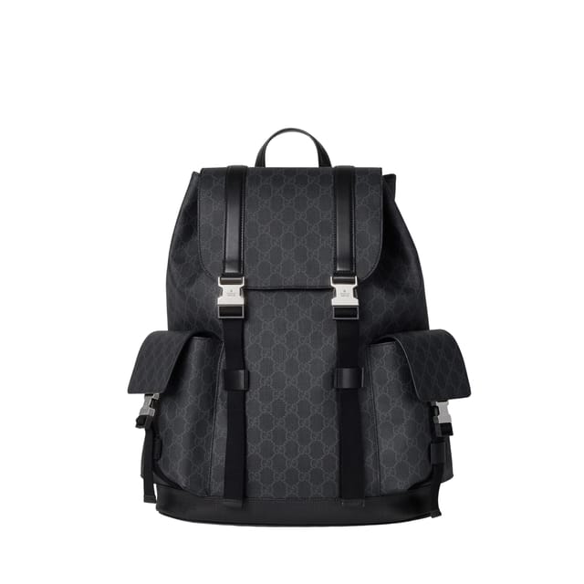 Gucci GG Black Large Backpack 792080 Black GG Supreme 35cm/13.8in