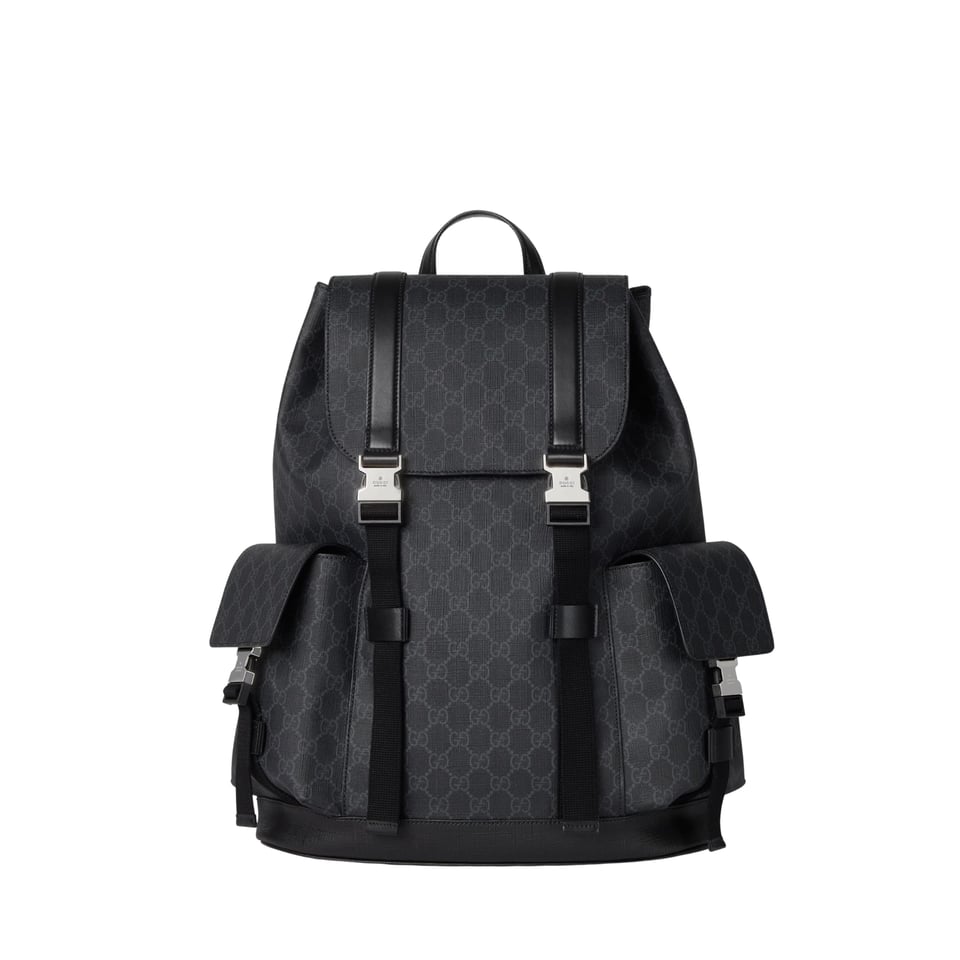 Gucci GG Black Large Backpack 792080 Black GG Supreme 35cm/13.8in