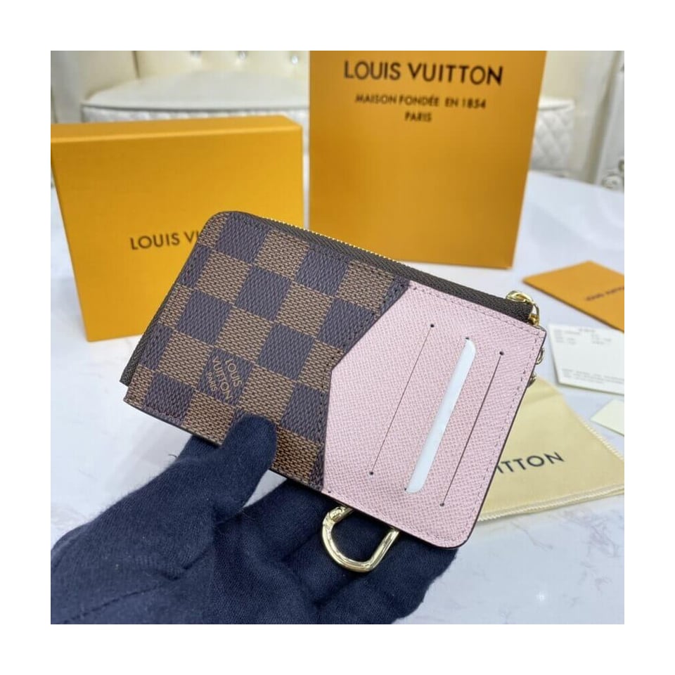 Louis Vuitton Damier Ebene Card Holder Recto Verso Pink view 4