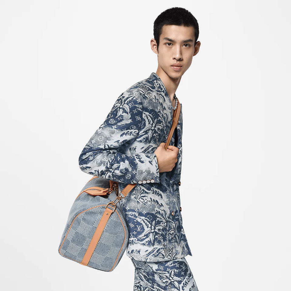 Louis Vuitton Keepall Bandoulière 50 Bag ‘Blue’ 50Cm N40739 view 11