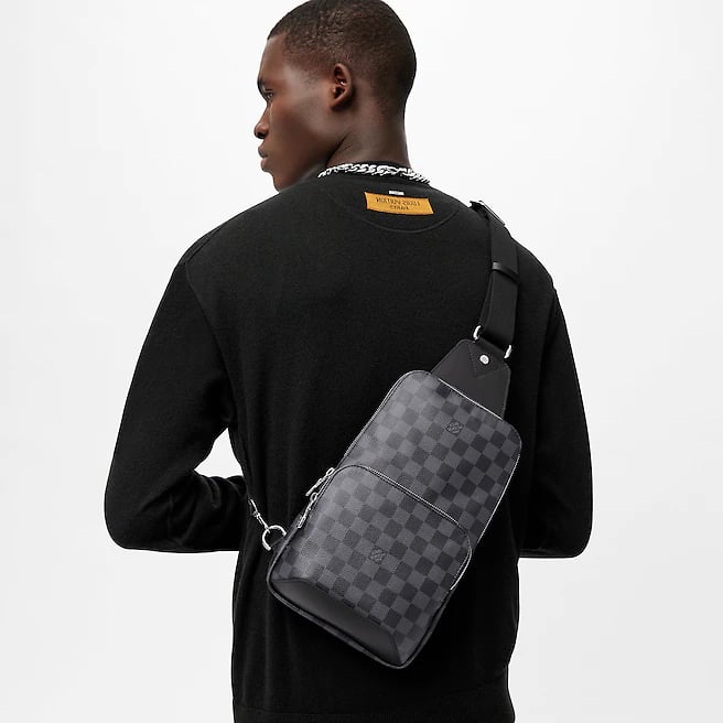 Louis Vuitton Avenue Slingbag Damier Infini Onyx Silver 31Cm N40097 Bag For Men view 3