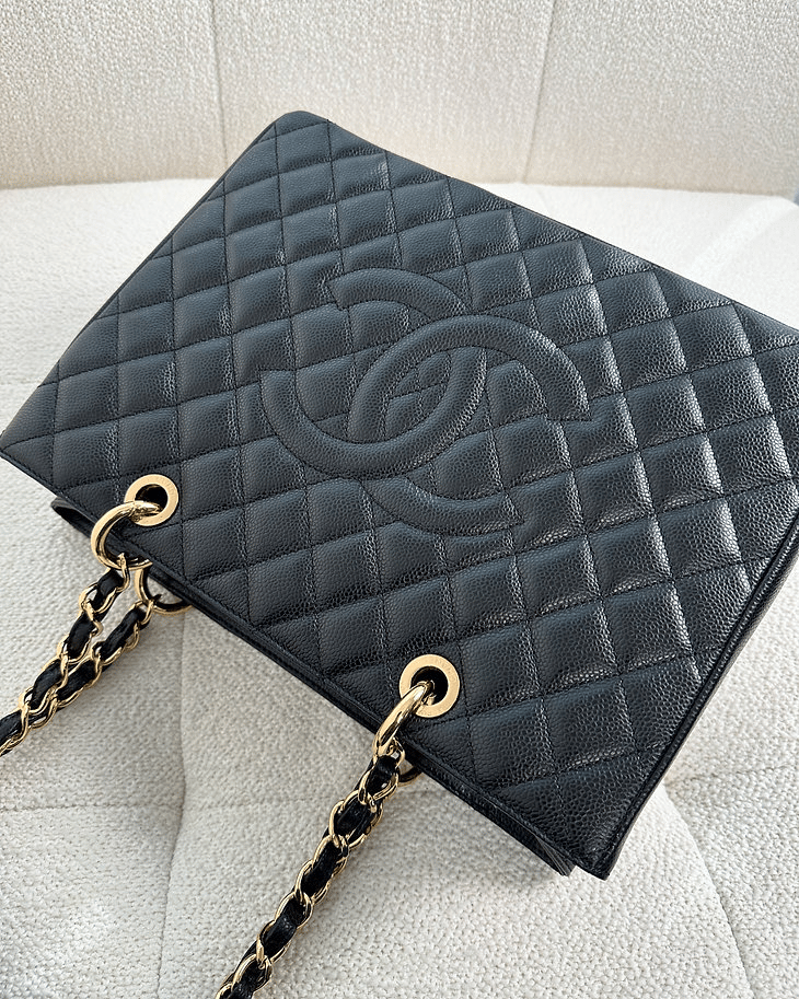 Chanel Classic Tote Bag Gold Toned Hardware Black 34cm view 5