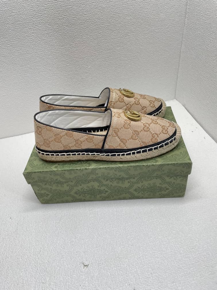 Gucci Women’S Matelass? Canvas Espadrille Beige 621239 Kqwm0 9765 view 3