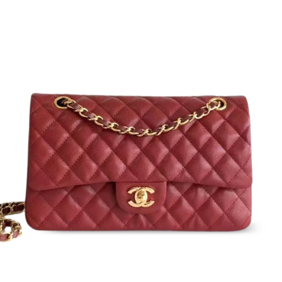 Chanel Classic Flap Bag 25 cm Red Gold-Tone Hardware A01112 view 2