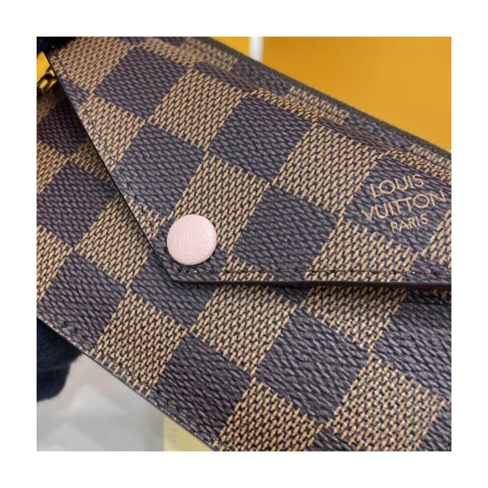 Louis Vuitton Damier Ebene Card Holder Recto Verso Pink view 5