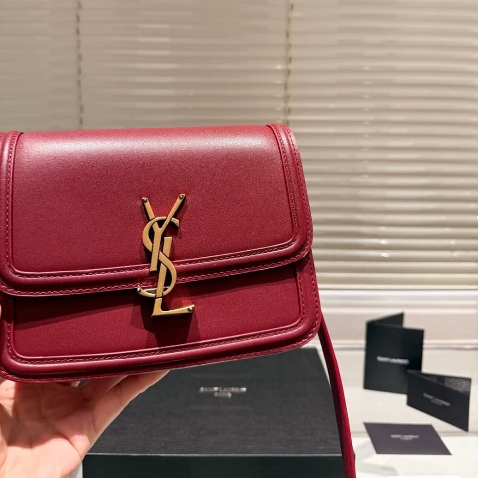 Saint Laurent Solferino Medium Satchel In Box Leather Lining Red 23Cm view 9