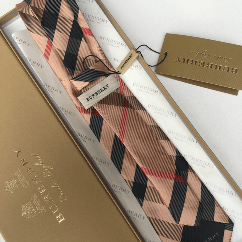 Burberry Nude Nova Check Silk Tie For Men view 5