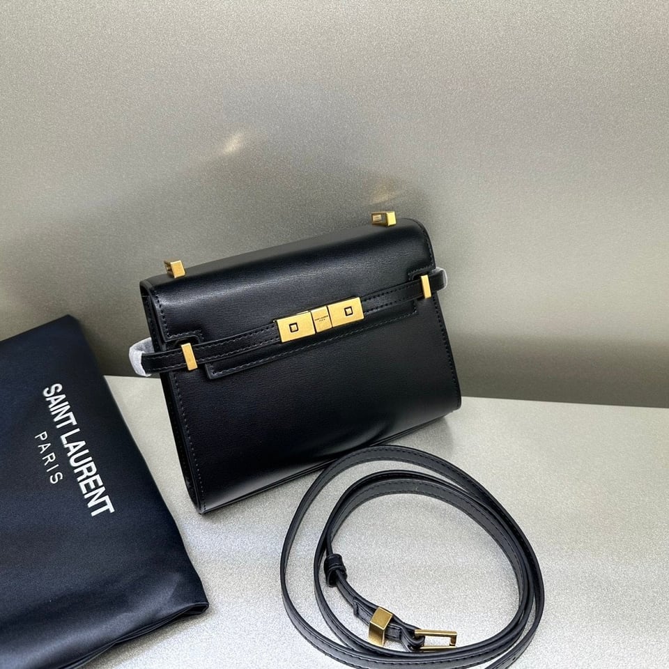 Saint Laurent Manhattan Small Shoulder Bag In Box Saint Laurent Leather Black 19Cm view 11