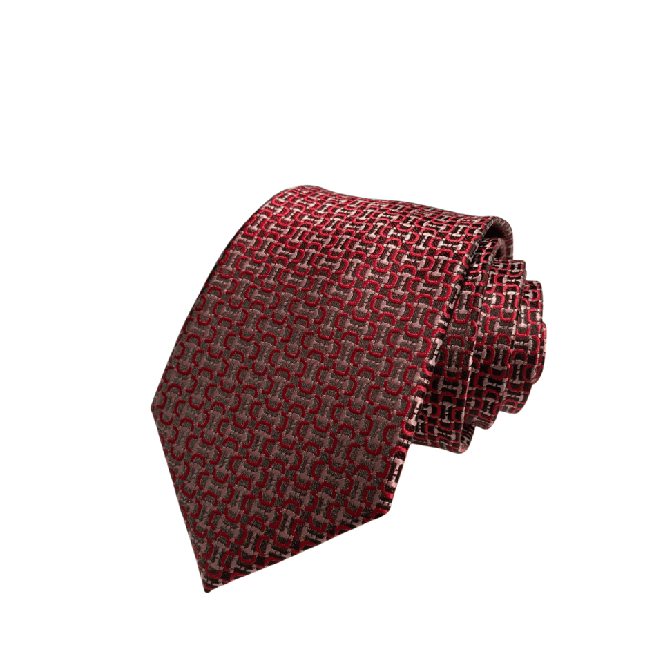 Gucci Crimson Interlock Silk Tie For Men view 2