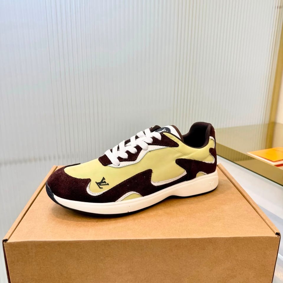 Louis Vuitton Drop 300 Sneakers Light Yellow Nylon 1AKP0J view 4